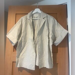NWOT Status Anxiety 100% Linen Blouse S